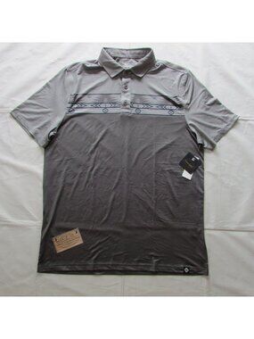 Thread Grit Men's Southwest Border Print Polo Shirt Grey